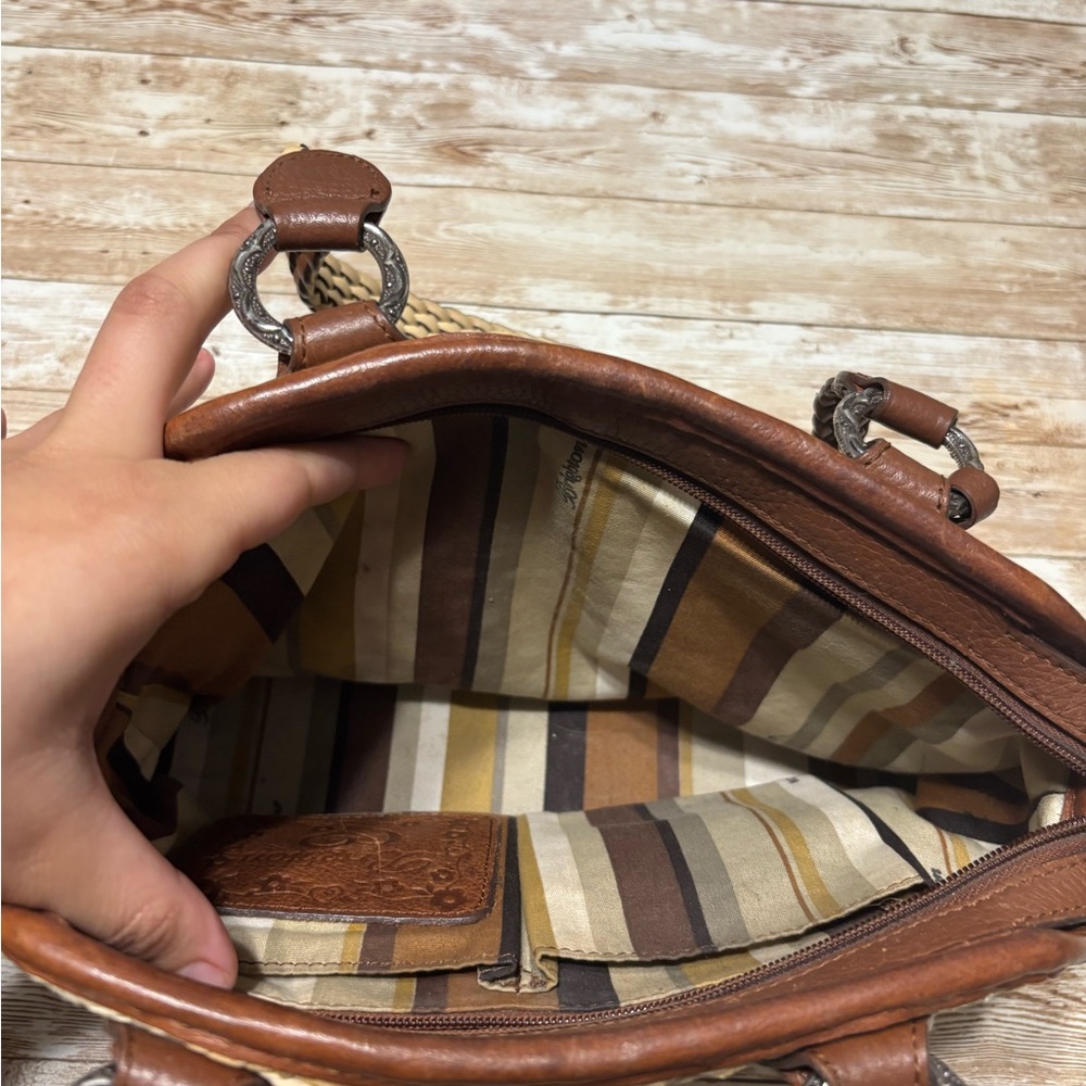 Brighton Stylish Tan and Brown Woven Handbag - Picture 6 of 12